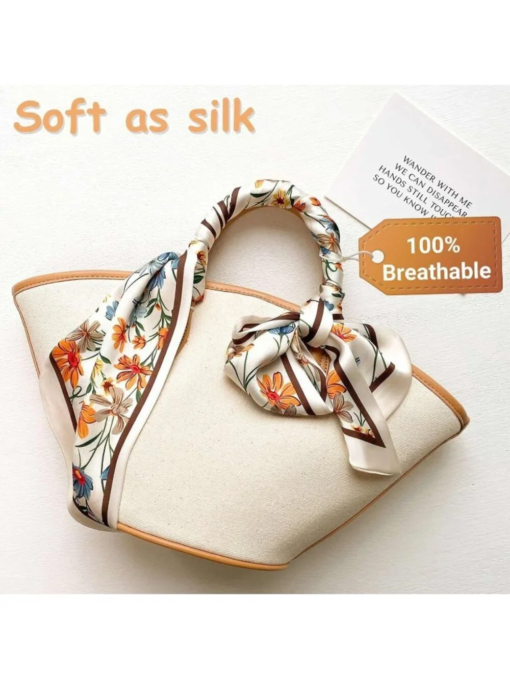 Women Pink Flower Stylish Silky Satin Headscarf Wrap Lightweight Scarves Scarf